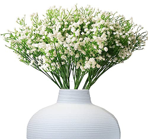 Huanhuatiancheng Nerseki 10 Künstliche Baby Atem Gladiolen Blumen Hochzeit Home Decor Geschenk weiß