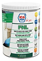 Ica For You FNL04 - Smalto Opaco all'Acqua per Legno e Ferro, Per Esterni e Interni, Alta Copertura, Grigio Luce, 0.75 L - FNL04-0075