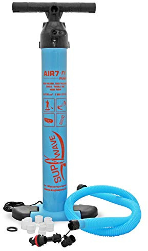 SUPwave® Air 7, pompa a mano, pompa ad alta pressione con pistone a doppia azione, pompa ad aria, ideale per SUP, kitesurf, gommone gonfiabile