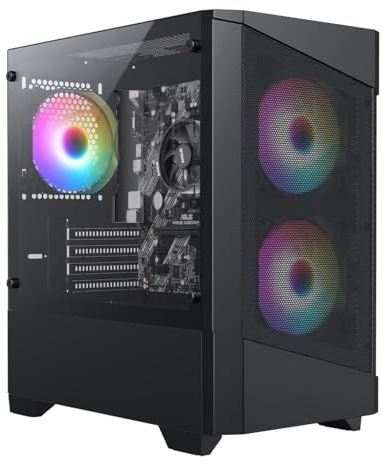 PALICOMP Gaming PC Desktop - AMD Ryzen 5 9600X Turbo 5.4Ghz 6 Core - 32GB DDR5 RAM - 500GB M.2 SSD - 1TB HDD - Windows 11 - RTX3050 8GB - WIFI6 - Bluetooth V5.3 - LEVEL RGB