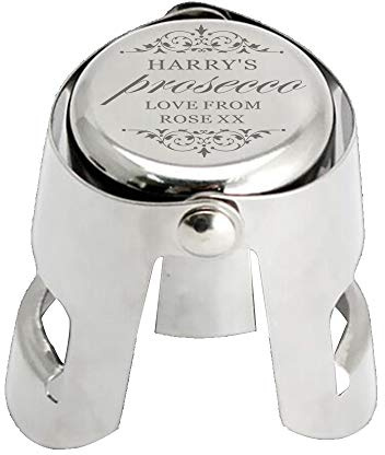 Personalised Wine Bottle Stopper Prosecco Moscato Champagne Spumante Sparkling Stoppers Engraved Gift for Wedding Anniversary Birthday Fathers Day Christmas Valentine (Your Prosecco)