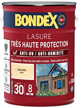lasure pour bois trés haute protection 8 ans incolore 5L Bondex