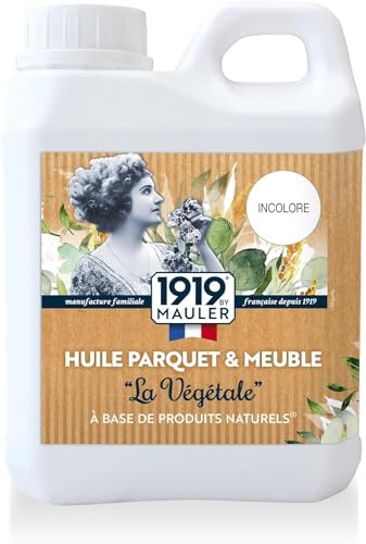 1919 BY MAULER - Huile Parquet & Meuble La Végétale - Produit Anti-Rayure, Anti-Tache pour Boiseries - 2,5 L, Satiné | Protection tache, rayure, passage NF16640 - Idéal parquet, escalier, plan de travail - Manufacture Mauler depuis 1919