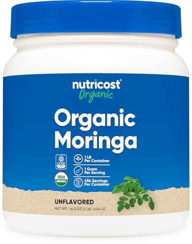 Nutricost Organic Moringa Powder 1LB (16oz) - Gluten Free, Non-GMO, Vegetarian Friendly