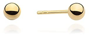MARKO Ohrstecker aus 14K Echtgold 585 – Runde Gold Ohrringe Damen 3mm – Hochwertige Goldqualität – Elegante Kugel Ohrstecker in Größen von 3mm bis 8mm – Schmuck Gold Damenohrringe für Frauen & Mädchen