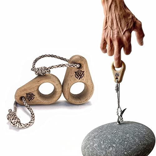 RUSTAM CLIMBING Monik, coppia di hangboard da arrampicata, tascabile, per arrampicata su roccia, tastiera portatile per la forza della presa, in legno, leggera, resistente, compatta