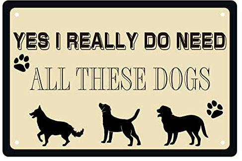 CREATCABIN Cartel Perro Jardín Vintage Divertido Cartel Chapa Metal Póster Retro Decoración Pared Arte Pinturas Placas para Hogar Jardín Baño Tienda Mascotas Bar Decoraciones 30x20cm