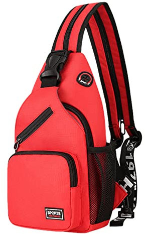 Facynde Wanderrucksack - Umhängetasche Sling Bag Damen Klein Rucksack Mit Kopfhörerloch Brusttasche Damen Oxford-Stoff Bag
