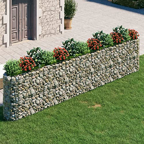 ADWOA Arriate de gaviones de Hierro galvanizado 470x50x100 cm Gaviones para Piedras