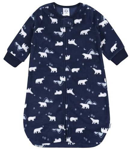 Gerber Baby Unisex Fleece Wearable Blanket, Polar Bears, 0-6 Months