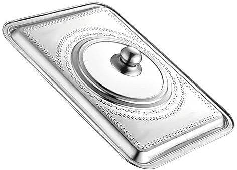 HAKIDZEL Couvercle Anti-éclaboussures En Acier Inoxydable 40x30 Cm Pour Plat Rectangulaire, Protection Vapeur, Ustensile Cuisine Pour Usage Domestique, Accessoire Pratique Pour Maintien Au Chaud