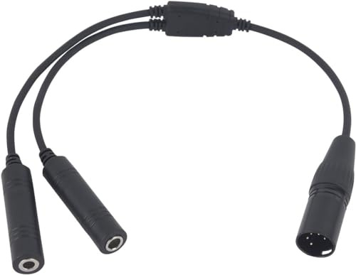 WODASEN General Aviation GA Dual Plugs Headset to Airbus XLR 5 Pin Headsets Adapter .206” & .25” Jacks Twin Plug PJ-068 PJ-055 Connector Cord Pilot Headphone Extension Cable Converter