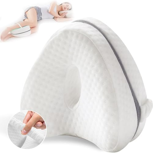 KSALUX - Cuscino ortopedico per gamba e ginocchio | Allevia mal di schiena | 10 patch in omaggio I Ergonomico Memory Foam | Traspirante lavabile | Cinghia regolabile | Correzione di postura | Cuscino