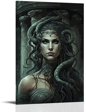 TNERPAR Medusa Art Poster Dekorative Malerei Leinwand Wandkunst Wohnzimmer Poster Schlafzimmer Malerei,Wandkunst Bilddruck Moderne Familienzimmer Dekor 16x24inch(40x60cm)