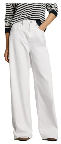 Pepe Jeans Jeans Donna Gamba Larga Uhw, Bianco (Denim - Tc5), 30 W/34 L