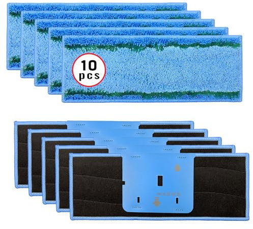 Jusiwow M6 Wischmopp-Pads, kompatibel mit iRobot Braava Jet M6 Serie (6012) (6112) (6113), verbesserter Wischroboter, waschbares Mikrofaser-Ersatzreinigungspad, 10 Stück