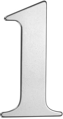 M METERXITY 1 Pcs Numéro de Maison auto-Adhésif, 3 Pouces en Acier Inoxydable 304 Numéro de Boîte aux Lettres Numéro d'Adresse pour Maison/Bureau/Hôtel/Ferme [Numéro 1, Argent]