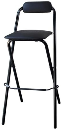 YZWZZXC Sgabello Pieghevole da Bar con Schienale, Sgabello Pieghevole Portatile, Sedie Pieghevoli Imbottite, per Piccoli Bar, Ufficio, Scrivania per Chitarra(Black,70cm/28in)