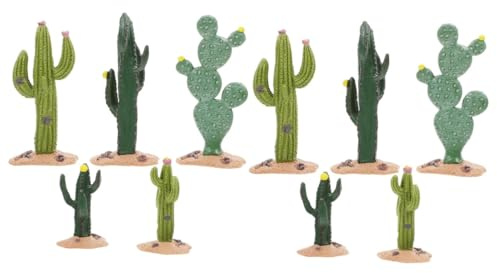 Amosfun 10pcs Mini Cactus Fake Plant Small Table Decor Landscape DIY Model for Home Office Garden Decoration