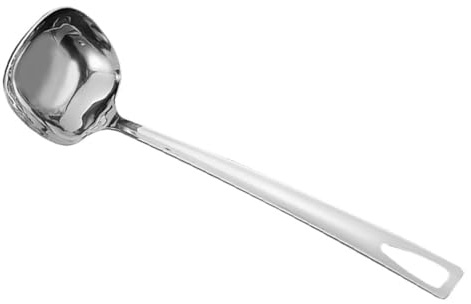 AUTSUPPL Stainless Steel Soup Ladle Long Handle Metal Cooking Gravy Sauce Serving Utensil Square Head 316 Kitchen Hot Pot Cooking