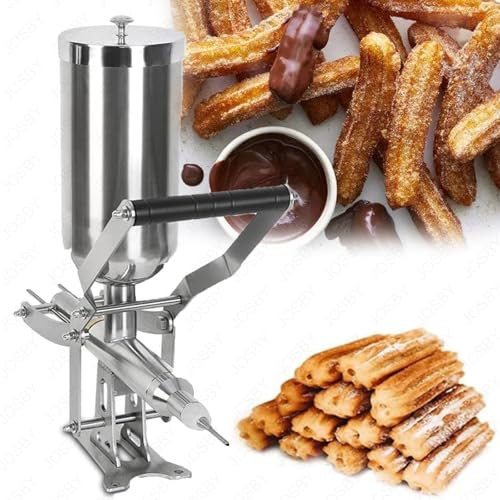 Manual Spanish Churro Maker, 4.5L Stainless Steel Latin Fruit Churro Jam Filling Machine, 6 Mm Core Diameter&Adjustable Amount Of Jam, Commercial Donut Filler, for Restaurant, Snack Bar, Kitchen