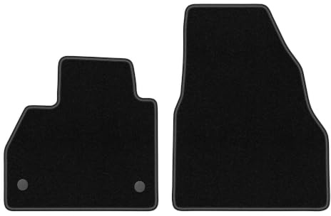 Velours-Fußmatten vorne passend für Renault Kangoo II 2007-, Schwarz, BASIC | passend für Hochdachkombi; dünner Velours-Teppich (Polypropylen), ca. 4 mm; rutschfest, vormontierte Befestigungen (Typ RN)