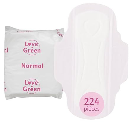 Damenbinden mit hohem Fluss, hygienischer Schutz (224), parfümfrei, chlorfrei, hypoallergen – weicher und biologisch abbaubarer Schutz für Frauen bei mäßigem Fluss. Iyni