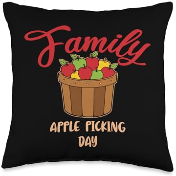 Family Apple Picking Day Apple Picker Apple Season Throw Pillow