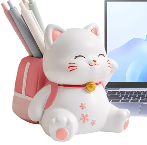 Generisch Stiftehalter Für Schreibtisch, Stiftebecher Für Den, Niedliches Katze Design Resin Deko Stiftebox Für Homeoffice Schule Studentenzimmer