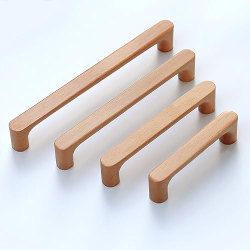 KOVNISE 6 st skåpdrag massivt trä drar bok original träfärg enkel modern stil för skåp skåp dörr låda byrå låda 128 mm