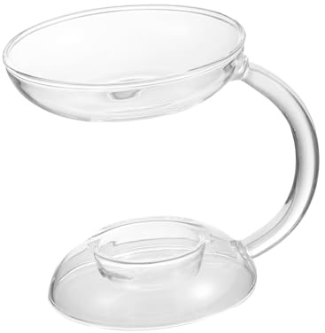 POPETPOP Bruleur Aromatique en Verre Borosilicaté, Bougie à Huile Aromatique, Porte-Bougie Chauffe-Plat, pour Huile Essentielle, Bar et Occasions Spéciales | 1 Pièce, pour Bougie Chauffe-plat, Ornement pour Décoration D’église et Mariage