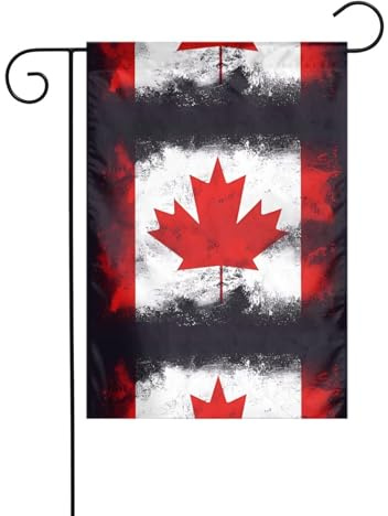 AEKGOHP Bandiera canadese Stampe Asta per bandiera da giardino decorazione per cortile esterno su entrambi i lati 30,5 x 45,7 cm