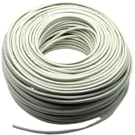 HQDRCY Cat6a Ethernet Lan Cable 26AWG 30M 50M 100M 10M Gray S/FTP Installation Double Shield Solid Copper Networking Wire(50M)