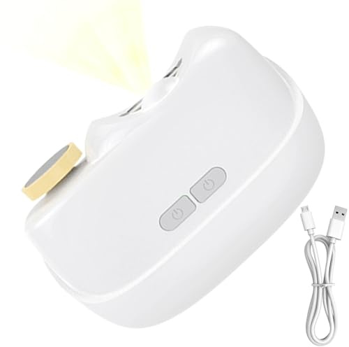 Tagliaunghie Elettrico 2 Velocità Trimmer Portatile Con Sicurezza | Con Luce LED Tagliatore Elettrico Per Unghie Design Con Deposito Trucioli Per Donne Uomini Cuticola