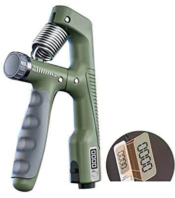 Digital kraftmätare, Grip Strength Tester 265Lbs/120Kg Digital handdynamometer Grip Strength Meter USB LCD-skärm Handgrepp for kraftträning(R Hand Grip Green)