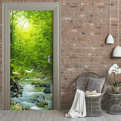 Türtapete selbstklebend TürPoster - WALDBACH - 3D