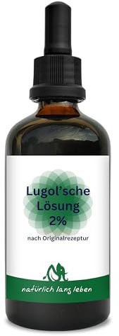 Lugolsche Lösung 2% Jod Tropfen 100 ml Ph. Eur. | Originalrezeptur, TÜV-zertifizierte Tropfpipette, Braunglasflasche