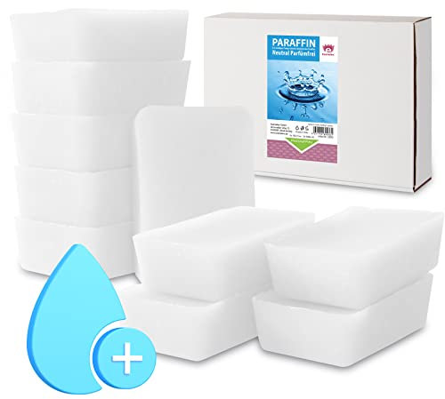 Kosmetex Paraffin-Bad Neutral – Wärmebad für Hände + Füße – Wohlbehagen für Gelenke – Geeignet für Ergotherapie und Physiotherapie – Parfümfrei – Wachsblock (10x 500ml)