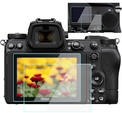 YRTIYO Z7/Z6 Displayschutzfolie für Nikon Z7ii Z7/Z6ii Z6 Kamera (2 Ober- und 2 LCD-Bildschirme), 9H gehärtetes Anti-Blasen-Anti-Staub-Anti-Kratzer (2 Sets)