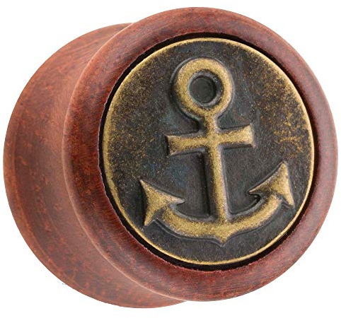 Piersando Plug Piercing Holz Organic mit Anker