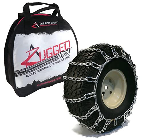 The ROP Shop | Par de 2 cadenas de neumáticos y tensores para quitanieves, tractores de césped y jardín, cortacéspedes y conductores, UTV, ATV, 4 ruedas, vehículos utilitarios
