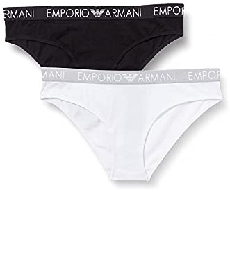 Emporio Armani Damen Emporio Armani Women's Iconic Cotton 2-Pack Thong Unterwäsche (2er Pack)