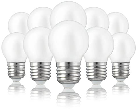 hellum LED Birnen E27, Glühbirne E27 Warmweiß mit 4,5 Watt Mini Globe Ersatz für 40W Glühlampen 470 Lumen 2700 Kelvin, Lampe für LED Beleuchtung matt 10 Stück 209212