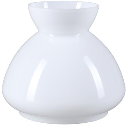 Lampenglas Ø 98mm Weiß Petroleumlampe Ersatzglas Glasschirm Opalglas Leuchtenglas rund E27 120mm Höhe
