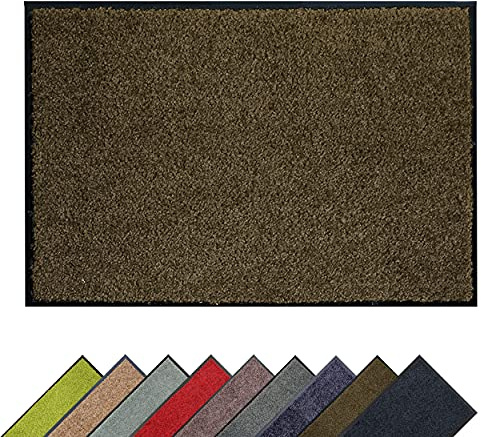 Carpido dörrmatta brun – entrématta inomhus – smutssamlande matta 60 x 90 cm – löpare hall halkfri – vardagsrum dekoration – dörrmatta ren entrématta