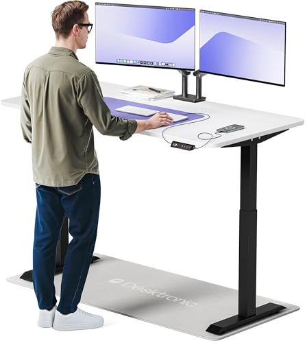 Desktronic Homeone Höhenverstellbarer Schreibtisch 160 × 80 cm – Elektrischer Schreibtisch Mit Zwei Elektrischen Motoren, Touchscreen-Steuerung Und Integrierten USB-a- Und USB-c-ladeanschlüssen