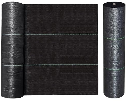 uyoyous 200m² Unkrautvlies Wasserdurchlässig, 90g/m² Unkrautfolie Gartenvlies Reißfestes Bändchengewebe, Hohe UV-Stabilisierung Unkrautschutzgewebe für Garten Hochbeet und Einfahrt (2x100m)