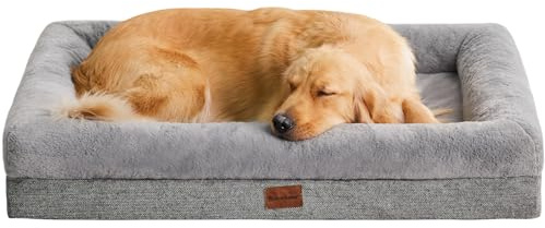 BFPETHOME XL Extra Orthopedic Dog Bed for Large Dogs – Washable Couch-Style Pet Bed with Supportive Bolster Sides, Removable Waterproof Cover, Non-Slip Bottom, Comfortable Dog Bed for Better Sleeping