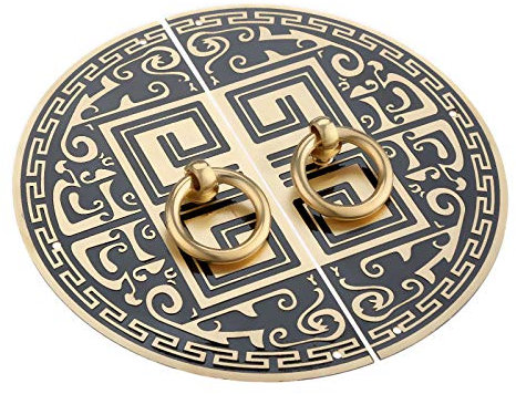Türklopfer 1Pair 11cm 14cm Möbelgriff Kupfer-Armaturen Tür Kleiderschrank Schrank Türscheibe Runder Kupferzugriff (Color : 11CM)