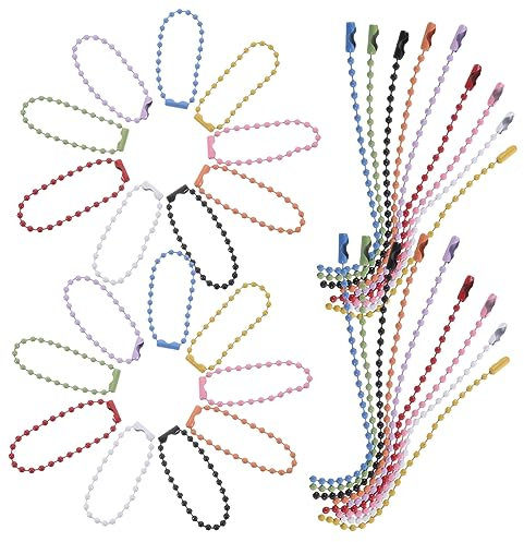 Abaodam 100stücke Titel Schlüsselanhänger Kugelketten Aus Bunte Perlenketten Für Weihnachtsdekoration -projekte Und